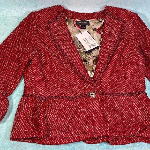 Red Bouclé Jacket - Picture 10 of 16